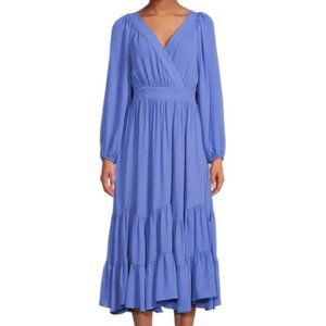 NEW, NEVER WORN Tahari Surplice-Neckline Tiered Midi Dress (M)